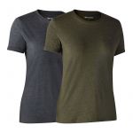 Deerhunter Damen T-Shirts 2er Pack grau + grün 