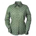 Skogen Bluse grün kariert mit Hirsch-Motiven 