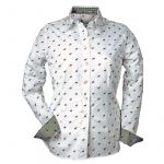 Skogen Bluse weiss mit Hirsch-Motiven 