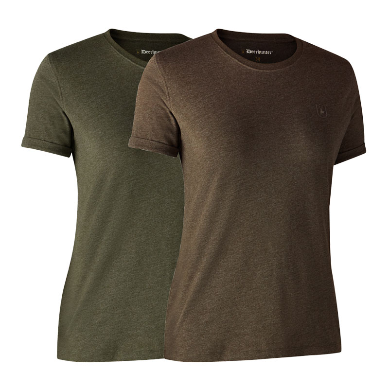 Deerhunter Damen T-Shirts 2er Pack braun + grün 