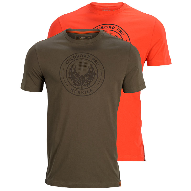 Härkila Wildboar Pro T-Shirt 2er Pack grün/orange 
