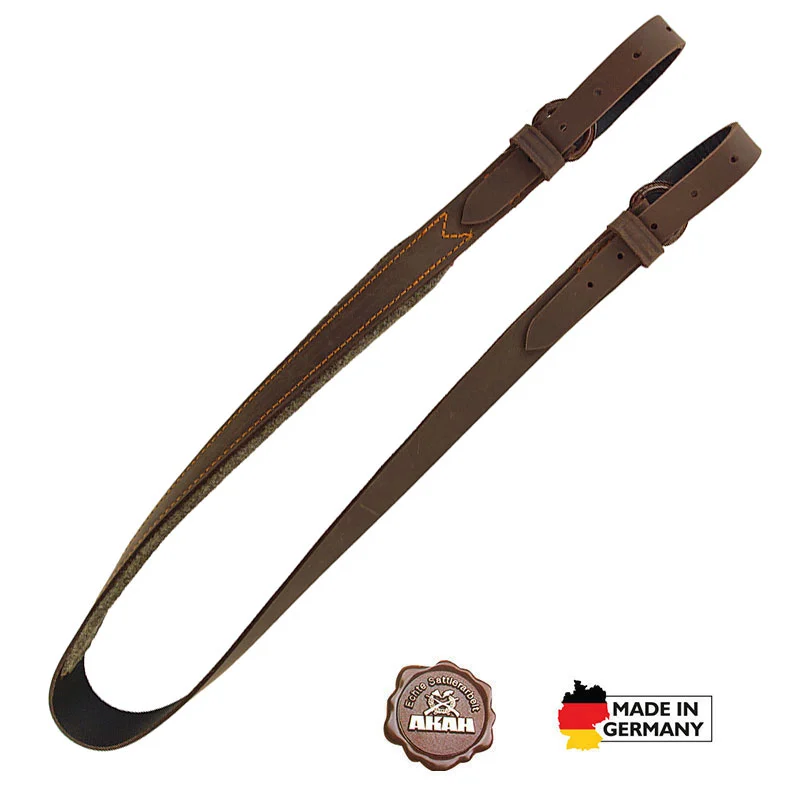 AKAH Gewehrriemen Büffelleder + Wollfilz 3,5 cm