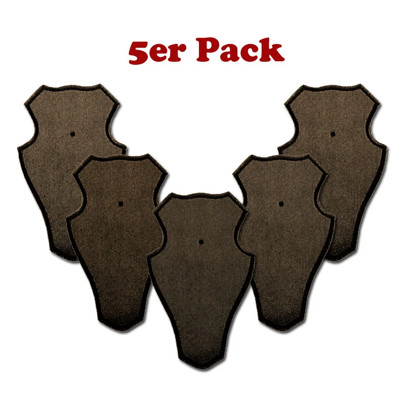 5 Gehörnbretter Rehwild Eiche dunkel, rund