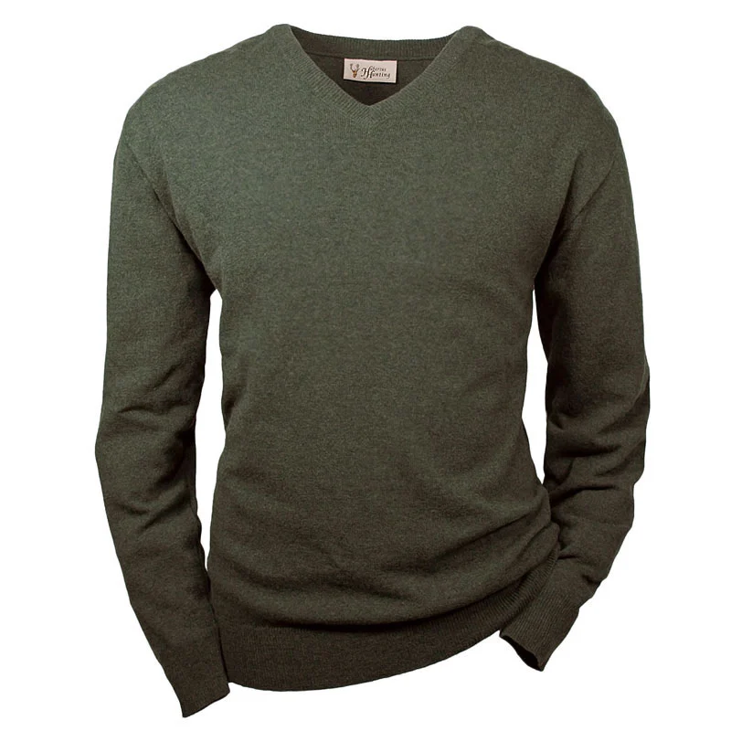 Hubertus Herren Lambswool Pullover grün