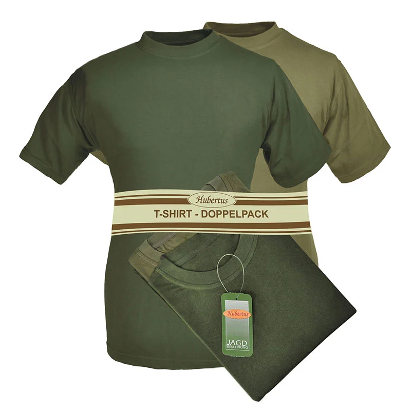 Hubertus Herren T-Shirt 2er Pack grün