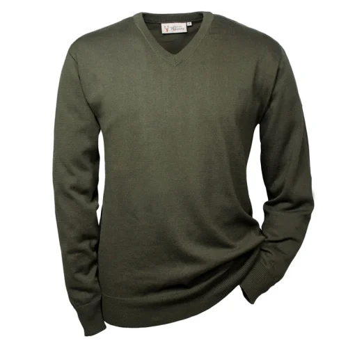 Hubertus Herren Feinstrick-Pullover dunkelgrün
