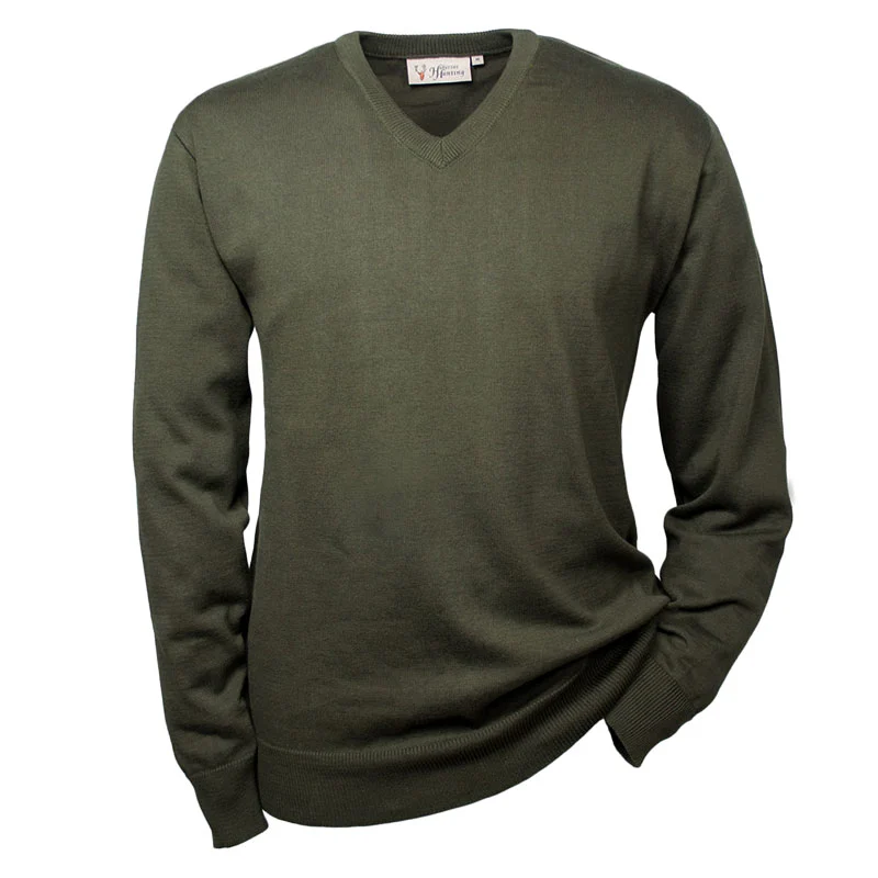 Hubertus Herren Feinstrick-Pullover dunkelgrün