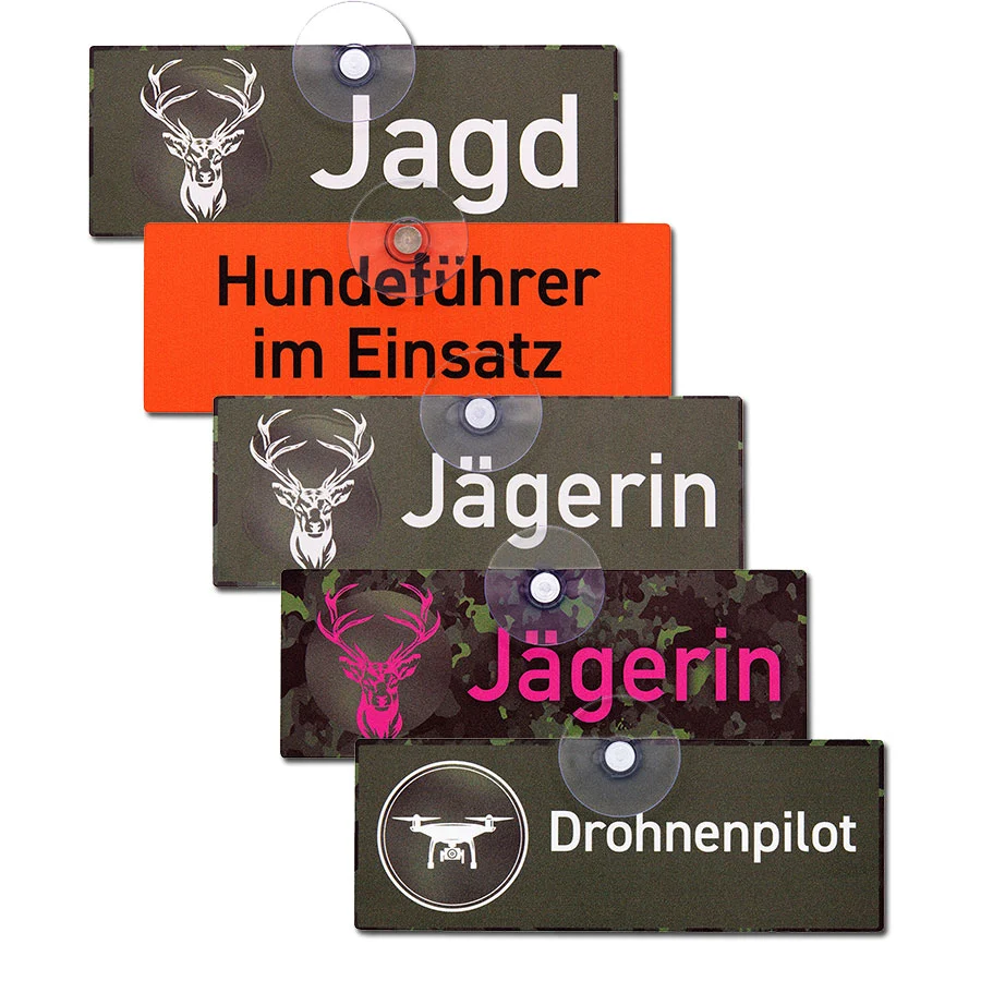 Jagd-Autoschild mit Saugnapf