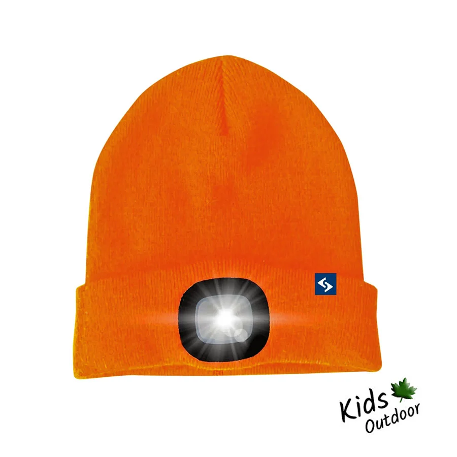 LED Kinder-Strickmütze Malix orange