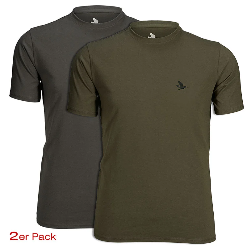 Seeland Herren T‑Shirt 2er Pack grau + grün