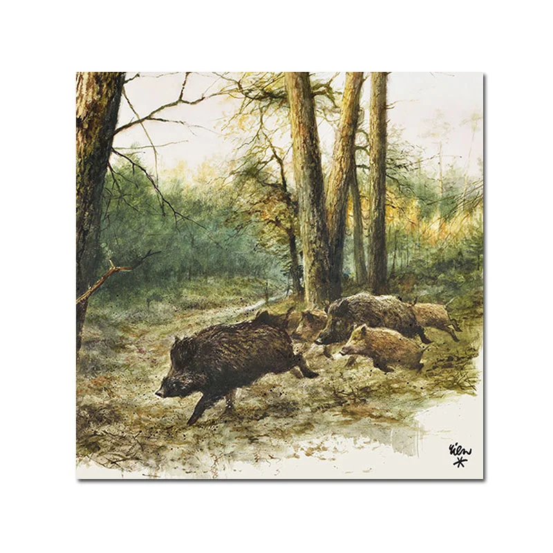 Servietten mit Schwarzwild-Motiv