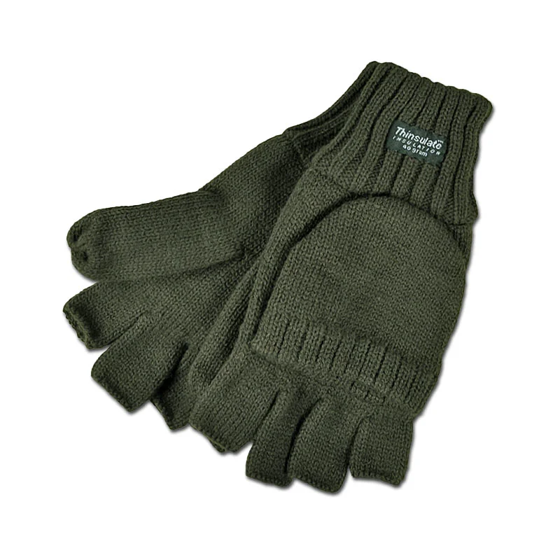 Strickhandschuhe mit klappbarem Fäustling