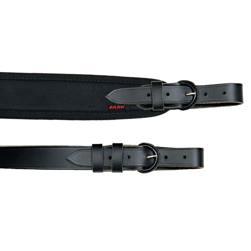 AKAH Gewehrriemen Leder + Neopren schwarz
