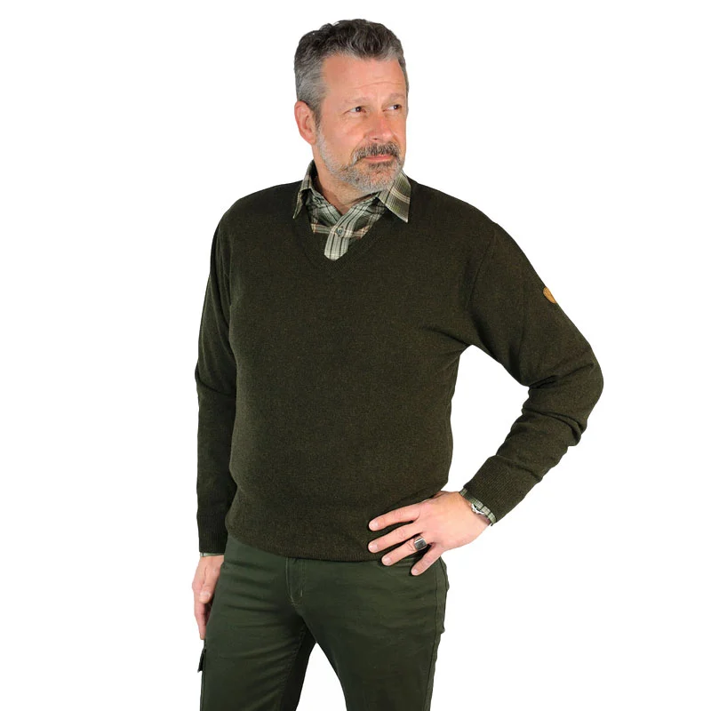 Hubertus Herren Lambswool Pullover grün