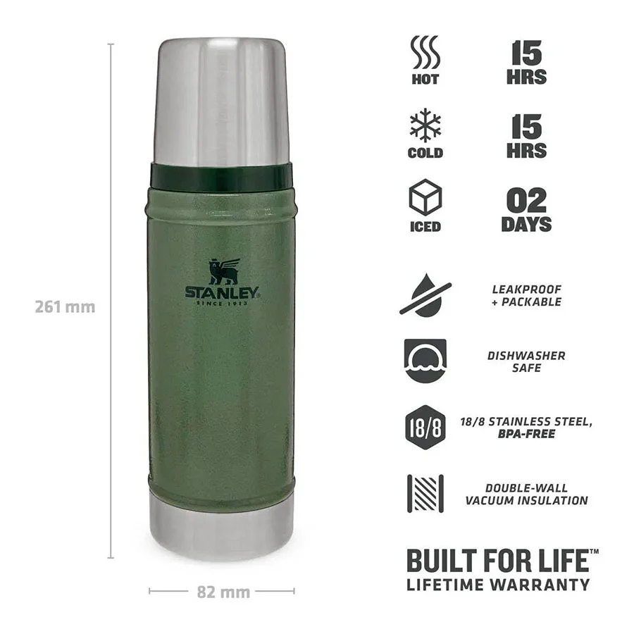 Stanley Classic Vakuum-Isolierflasche 0.47 L grün