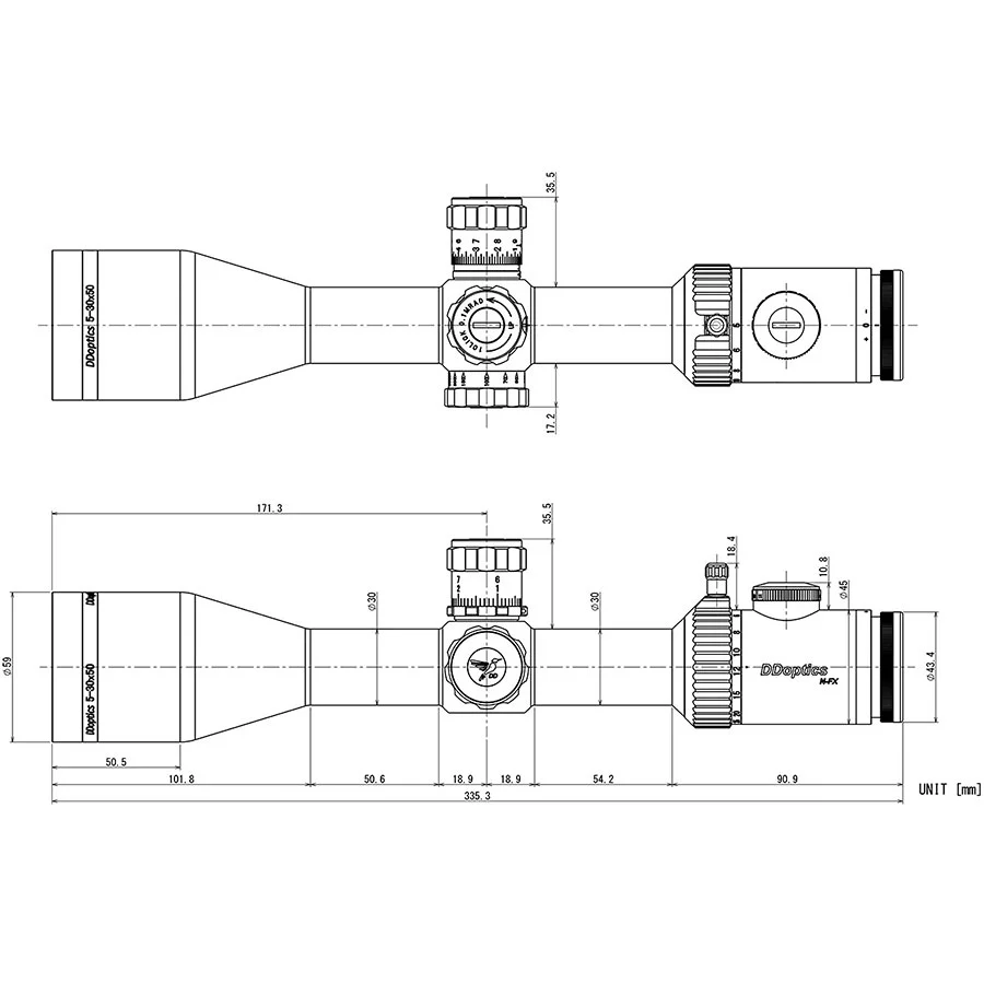 DDoptics Zielfernrohr Nighteagle V6 5‑30x50 NFX