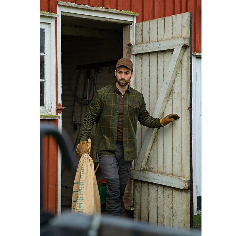 Härkila Kaldfjord Hemd grün kariert